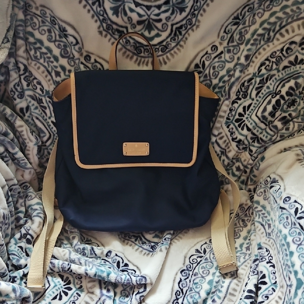 Navy and Tan Backpack